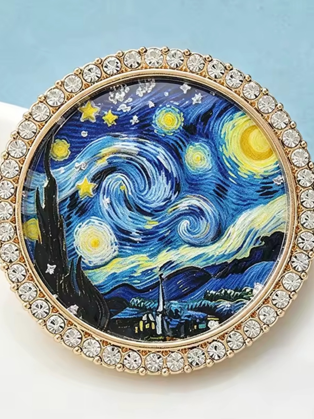 Starry Night Crystal Brooch – Vintage Art - Picture 4 of 8
